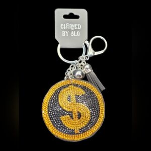 Rhinestone Money Sign Bag Charm / Keychain